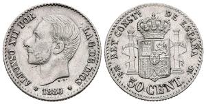 ALFONSO XII (1874-1885). 50 Céntimos (Ar. ... 