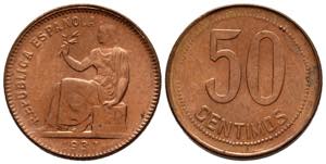 II REPUBLICA (1931-1939). 50 Céntimos. (Ae. ... 