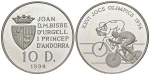 ANDORRA. 10 Diners (Ar. 31,53g/39mm). 1994. ... 