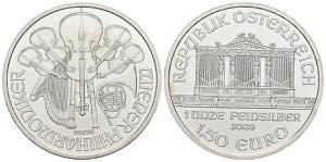 AUSTRIA. 1,50 Euro. (Ar. 31,35g/37mm). 2009. ... 