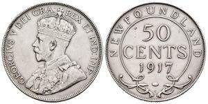 CANADA. 50 Cents. (Ar. 11,62g/30mm). 1917. ... 