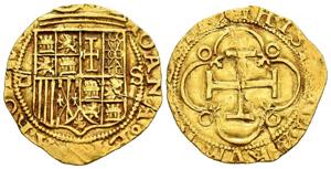 JUANA Y CARLOS (1504-1555). 1 Escudo. (Au. ... 