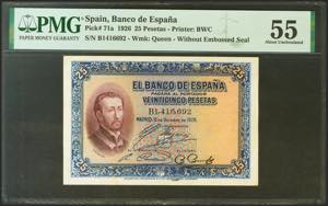 25 pesetas. October 12, 1926. No series. ... 