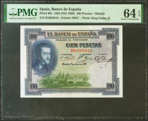 100 pesetas. July 1, 1925. Series D. (Edifil ... 