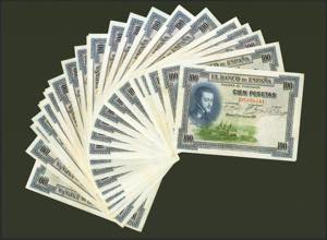 Set of 25 banknotes in correlative sections ... 
