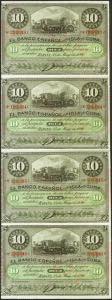 Conjunto de 4 billetes de 10 Pesos del Banco ... 