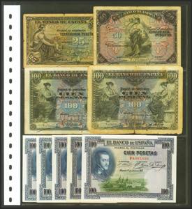Set of 90 Bank of Spain banknotes issued ... 