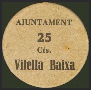 VIELLA BAIXA (GERONA). 25 cents. (1937ca). ... 