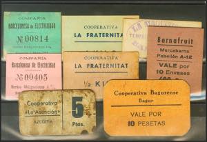 (1940ca). Set of 8 different vouchers for ... 