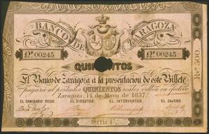 500 Reales. 14 de Mayo de 1857. Banco de ... 