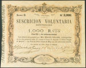 1000 Reales. May 30, 1876. Tour de Peilz ... 