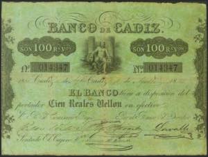 100 Reales. 1 de Agosto de 1861. Emisión I. ... 
