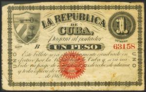 REPUBLICA DE CUBA. 1 Pesos. 1869 (sin ... 