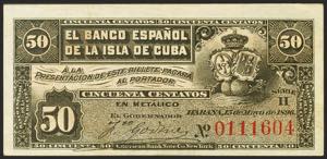 BANCO ESPAÑOL DE LA ISLA DE CUBA. 50 ... 