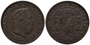 CARLOS VII (1868-1909). 10 Céntimos. (Ae. ... 