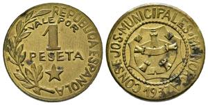 MENORCA. 1 Peseta. (CuNi. 3,30g/19mm). 1937. ... 