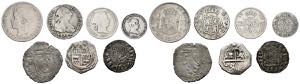 Conjunto de 7 monedas de plata de la Epoca ... 