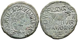 CALAGURRIS. As. Epoca de Tiberio. 14-36 a.C. ... 