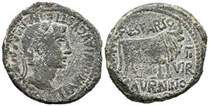 CALAGURRIS. As. Epoca de Tiberio. 14-36 a.C. ... 
