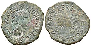 CALAGURRIS. As. Epoca de Tiberio. 14-36 d.C. ... 