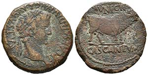 CASCANTUM. As. Epoca de Tiberio. 14-36 d.C. ... 