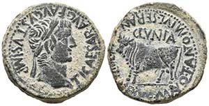 CLUNIA. As. Epoca de Tiberio. 14-36 a.C. ... 