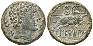 NERTOBIS. As. 120-20 a.C. Calatorao ... 