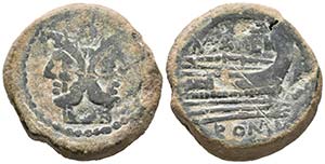 M. ATILIUS. SARANUS M. F. As. 148 a.C. Roma. ... 