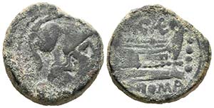 A. CAECILIUS. A. F. Triens. 169-158 a.C. ... 