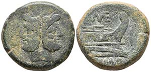 CAECILIUS METELLUS. As. 194-190 a.C. Roma. ... 