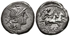 C. JUVENTIUS THALNA. Denario. 154 a.C. Roma. ... 