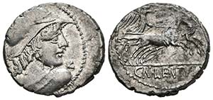 CN. LENTULUS CLODIANUS. Denario. 88 a.C. ... 