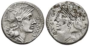 M. SERGIUS SILUS. Denario. 116-115 a.C. ... 