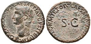 GERMANICO. As. 37-41 a.C. Roma. A/ Busto a ... 
