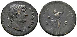 ADRIANO. Sestercio. 124-128 d.C. Roma. A/ ... 