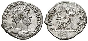 ADRIANO. Denario. 119-125 d.C. Roma. A/ ... 