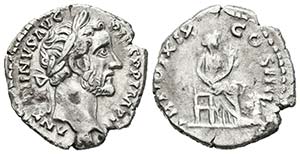 ANTONINO PIO. Denario. 155-156 d.C. Roma. A/ ... 