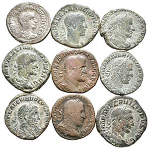IMPERIO ROMANO. Lote compuesto 9 monedas:  8 ... 