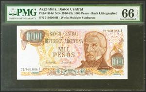 ARGENTINA. 1000 Pesos.1976. (Pick: 304d). ... 