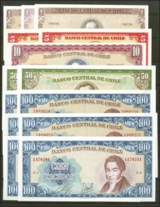 Set of 31 banknotes of the Bank of Chile, ... 