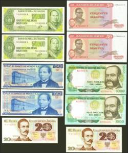 Set of 5 correlative pairs banknotes from ... 