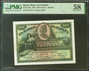 100 pesetas. July 15, 1907. No ... 