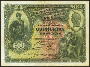 500 pesetas. June 15, 1907. No series. ... 