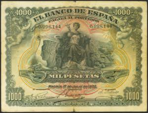 1000 pesetas. July 15, 1907. No series. ... 