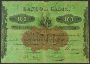 100 Reales. Without date. Issue ... 