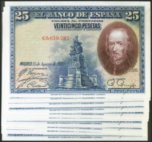 Precious set of 10 correlative banknotes of ... 