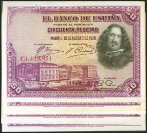 Set of 10 banknotes, mostly correlative and ... 