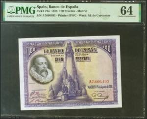 100 pesetas. August 15, 1928. Series A. ... 