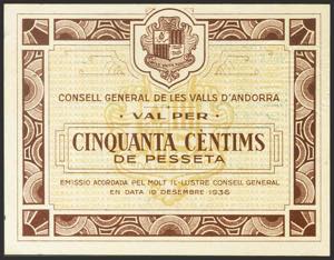ANDORRA. 50 cents. December 19, 1936. No ... 