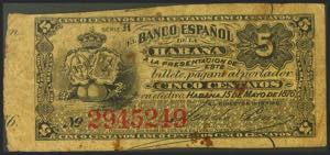 SPANISH BANK OF HAVANA. 5 cents. May 15, ... 